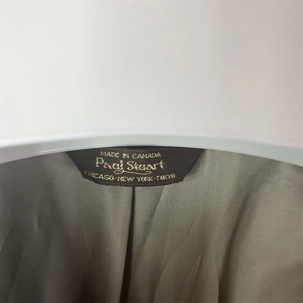 Paul Stuart Wool Gray Men's Check Wool Sport Coat‎ Blazer Size 41/35 Formal Work